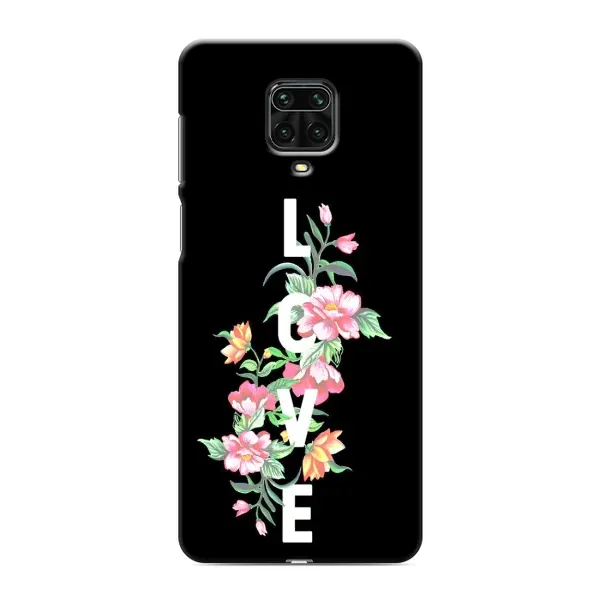 Чехол с принтом «Цветы LOVE» для Xiaomi Redmi Note 9 Pro