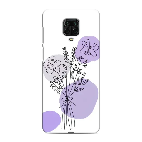 Чехол с принтом «Букет фиолетовая абстракция» для Xiaomi Redmi Note 9 Pro