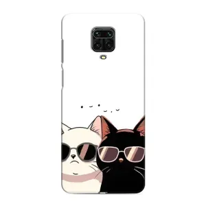 Чехол с рисунком кот на Xiaomi Redmi Note 9 Pro (Коты в очках)