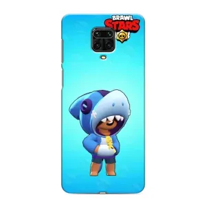 Чехол для Xiaomi Redmi Note 9 Pro Бравл Старс (VPrint) (Леон акула)