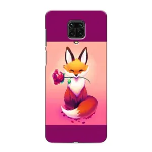 Чехлы с картинкой Лисички для Xiaomi Redmi Note 9 Pro (VPrint) (Лисичка с розочкой)