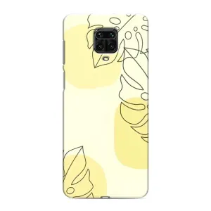 Силконовий чохол з принтом в квітах на Xiaomi Redmi Note 9 Pro (Жовта монстера арт)