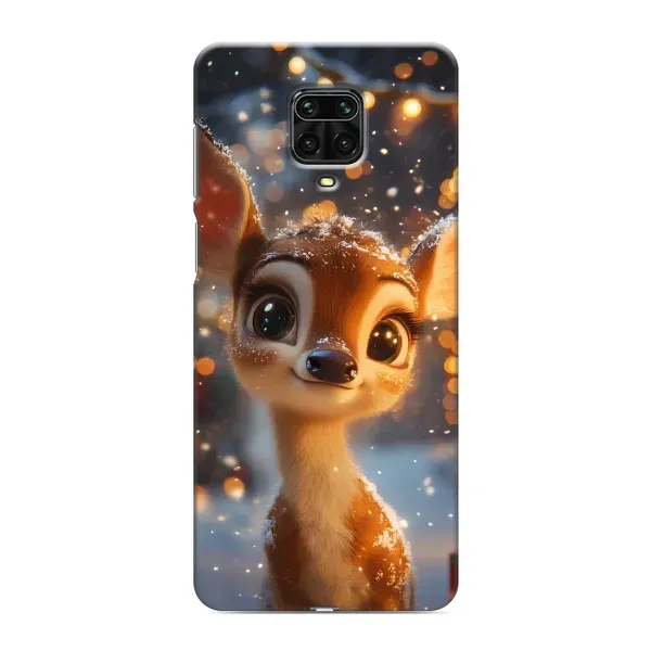 Чохол з принтом «Оленятко серед гірлянд» для Xiaomi Redmi Note 9 Pro