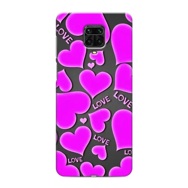 Чехол с принтом «Pink hearts» для Xiaomi Redmi Note 9 Pro
