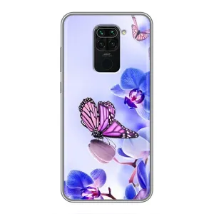 Чохли з квітами для Xiaomi Redmi Note 9 (VPrint) (Метелик на квітах)