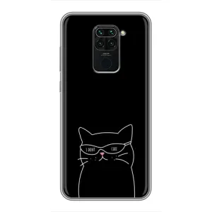 Чехол с рисунком кот на Xiaomi Redmi Note 9 (Равнодушный кот)