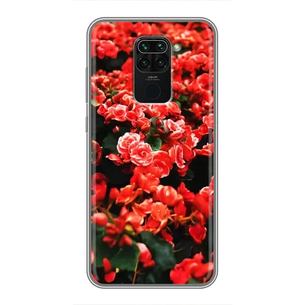 Чохол з принтом «Квіти червоні» для Xiaomi Redmi Note 9