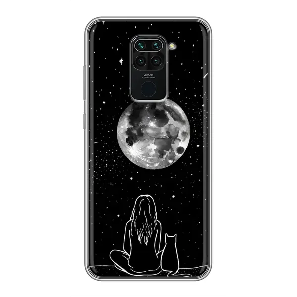 Чехол с принтом «Девушка с котом» для Xiaomi Redmi Note 9 Чехол с принтом «Девушка с котом» для Xiaomi Redmi Note 9