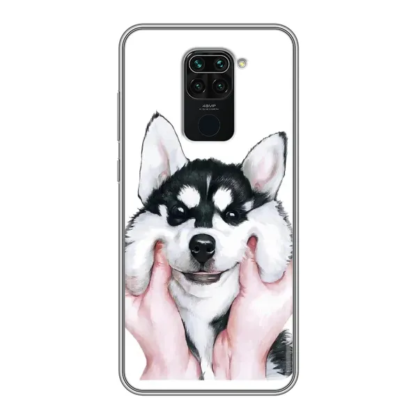 Чехол с принтом «Довольный Хаски» для Xiaomi Redmi Note 9