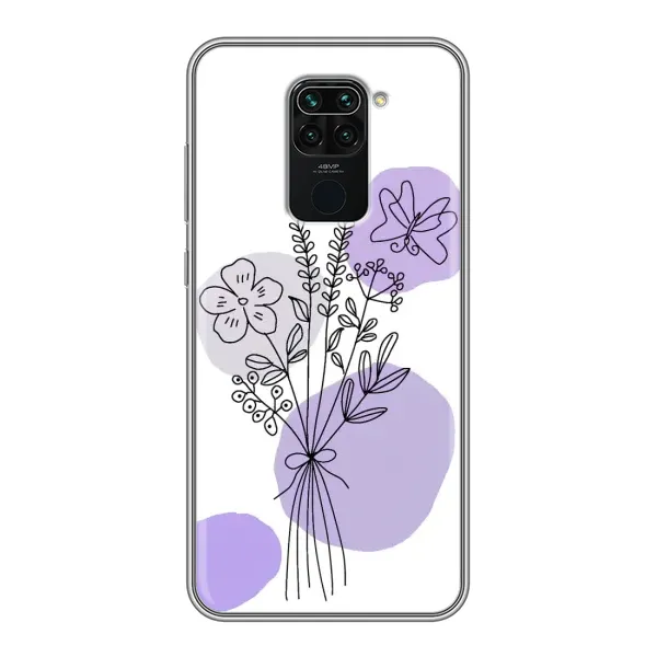 Чехол с принтом «Букет фиолетовая абстракция» для Xiaomi Redmi Note 9