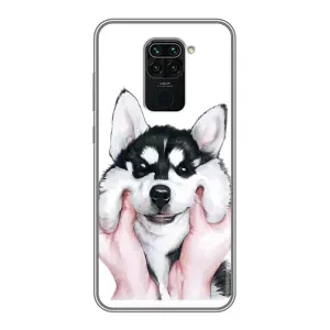 Чохол з Хаскі Xiaomi Redmi Note 9 - (AlphaPrint) (Хаскі улибака)