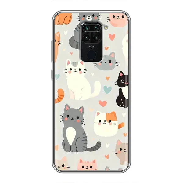 Чехол с принтом «Коллаж котов» для Xiaomi Redmi Note 9 Чехол с принтом «Коллаж котов» для Xiaomi Redmi Note 9