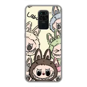 Чехол с Лабубу на Xiaomi Redmi Note 9 (Золотая обезьяна Bored Ape)