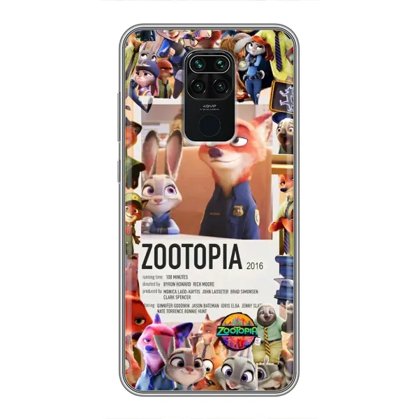 Чехол с принтом «Постер Зверополис» для Xiaomi Redmi Note 9