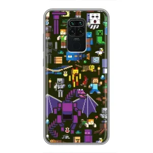 Чехол Майнкрафт на Xiaomi Redmi Note 9 (AlphaPrint) Minecraft (Коллаж Майнкрафт)