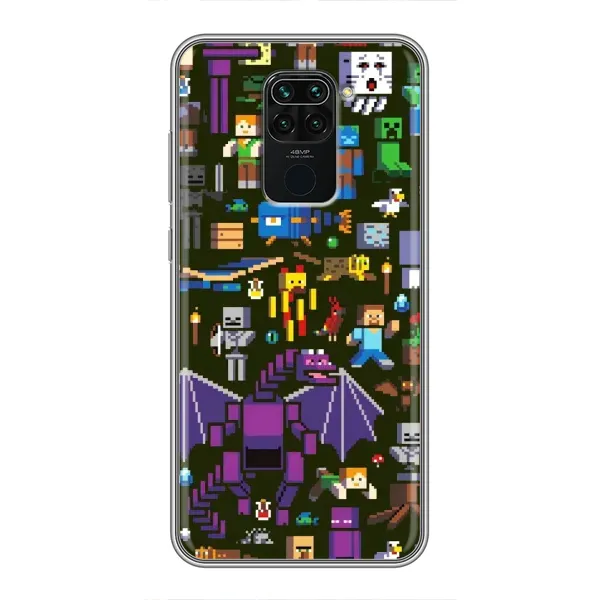 Чехол с принтом «Коллаж Майнкрафт» для Xiaomi Redmi Note 9 Чехол с принтом «Коллаж Майнкрафт» для Xiaomi Redmi Note 9