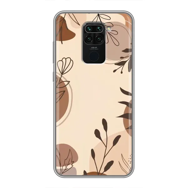 Чехол с принтом «Коричневые цветы» для Xiaomi Redmi Note 9