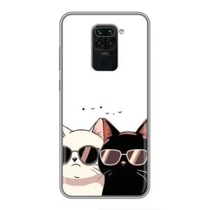Чехол с рисунком кот на Xiaomi Redmi Note 9 (Коты в очках)