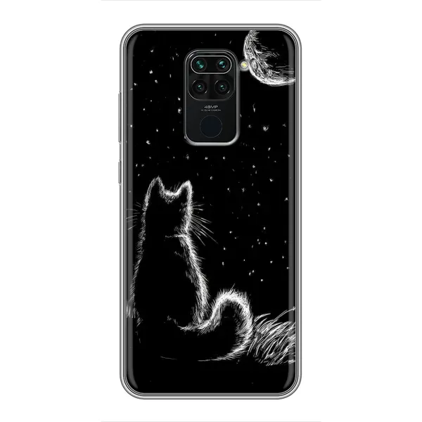 Чехол с принтом «Котик и луна» для Xiaomi Redmi Note 9 Чехол с принтом «Котик и луна» для Xiaomi Redmi Note 9