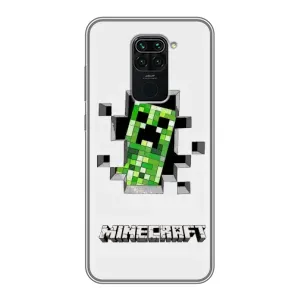 Чехол Майнкрафт на Xiaomi Redmi Note 9 (AlphaPrint) Minecraft (крипер Майнкрафт)