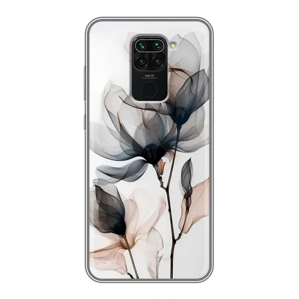 Чехол с принтом «Цветы на белом» для Xiaomi Redmi Note 9