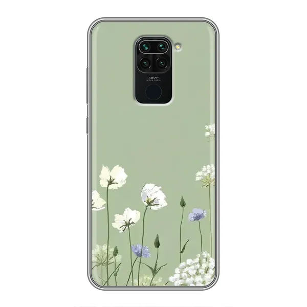 Чехол с принтом «Цветы на зеленом» для Xiaomi Redmi Note 9