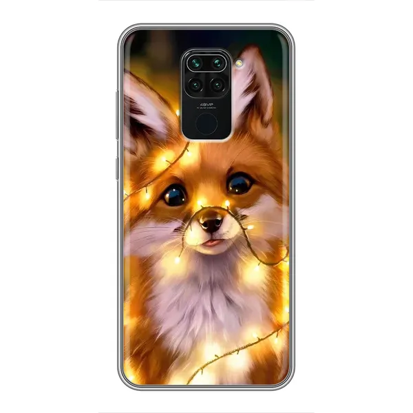 Чехол с принтом «Лисичка в гирляндах» для Xiaomi Redmi Note 9