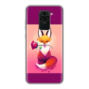 Чохли з картинкою Лисичка для Xiaomi Redmi Note 9 (VPrint) (Лиса з трояндою)