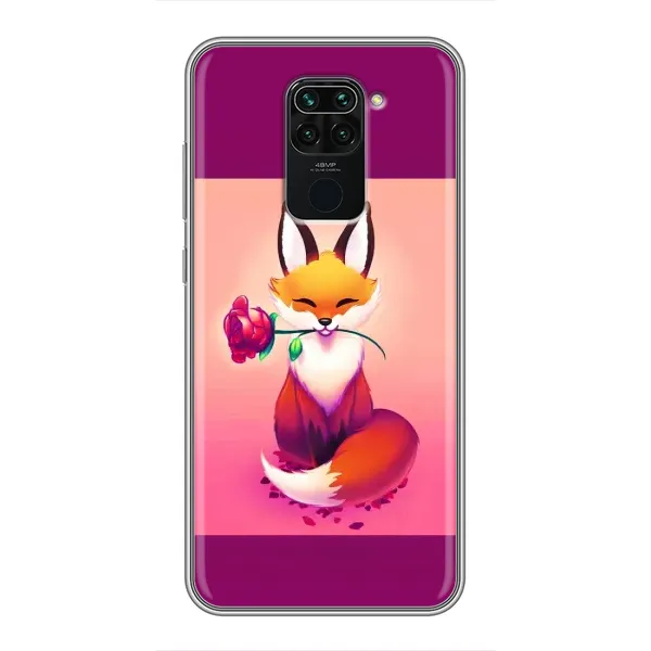 Чехол с принтом «Лисичка с розочкой» для Xiaomi Redmi Note 9