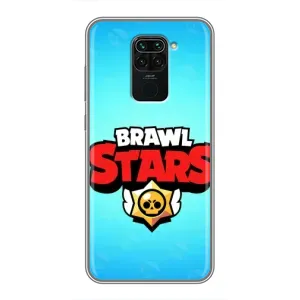 Чехлы Brawl Stars для Xiaomi Redmi Note 9 (AlphaPrint) (Лого Бравл Старс)