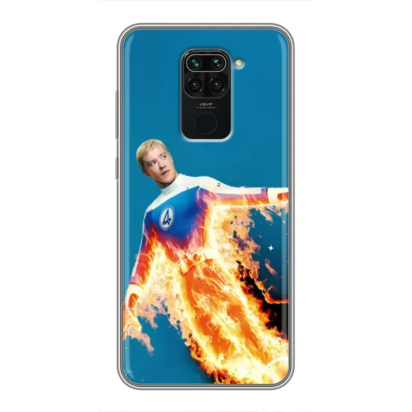 Чехол с принтом «Человек-факел в огне» для Xiaomi Redmi Note 9