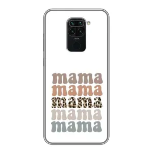 Чехлы для мамы на Xiaomi Redmi Note 9 (Текстовый коллаж мама)