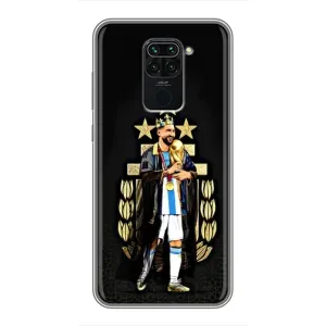 Чехлы для Xiaomi Redmi Note 9 (Leo чемпион) (AlphaPrint) (Месси Король)