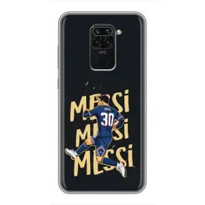 Чехлы для Xiaomi Redmi Note 9 (Leo чемпион) (AlphaPrint) (Messi ПСЖ)