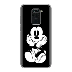 Міккі Маус чохол для Xiaomi Redmi Note 9 (AlphaPrint - Мультяшні) (Маус на чорному)