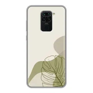 Силконовий чохол з принтом в квітах на Xiaomi Redmi Note 9 (Зелена монстера дизайн)