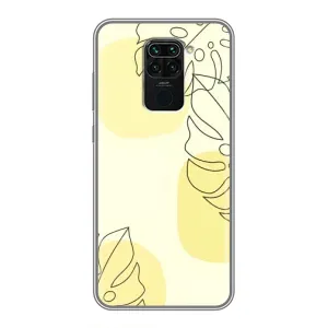 Силконовий чохол з принтом в квітах на Xiaomi Redmi Note 9 (Жовта монстера арт)