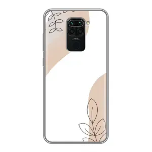 Силконовий чохол з принтом в квітах на Xiaomi Redmi Note 9 (Нюдова гілочка абстракція)