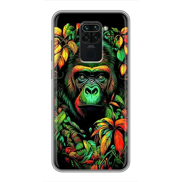 Чохол з принтом «Мавпа в квітах» для Xiaomi Redmi Note 9