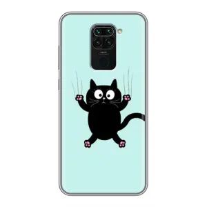 Чохол з принтом для Xiaomi Redmi Note 9 (AlphaPrint) Модні коти (Падаючий кіт)