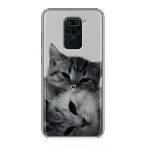 Чехол с рисунком кот на Xiaomi Redmi Note 9 (Пара котов)