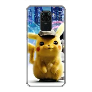 Чехол с Пикачу на Xiaomi Redmi Note 9 (Пикачу в городе)