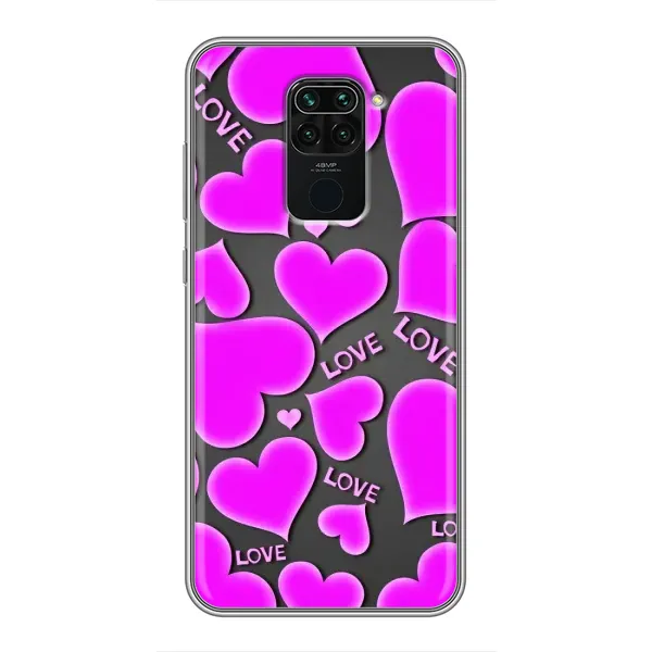 Чехол с принтом «Pink hearts» для Xiaomi Redmi Note 9 Чехол с принтом «Pink hearts» для Xiaomi Redmi Note 9
