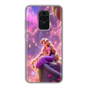 Чехол Рапунцель для Xiaomi Redmi Note 9 (Рапунцель в замке)