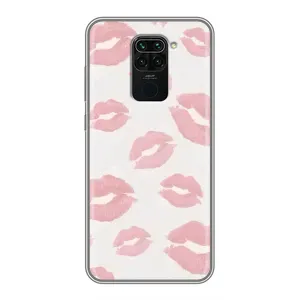 Чехол с розовым рисунком для Xiaomi Redmi Note 9 (Розовые губы)