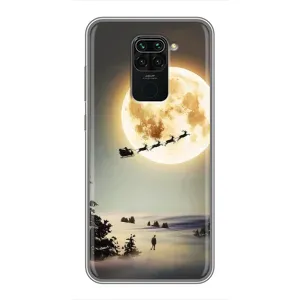 Новорічні, Святкові Чохли для Xiaomi Redmi Note 9 - 2024 год (Санта на місяці)