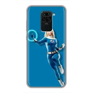 Чехол с принтом Фантастическая четверка для Xiaomi Redmi Note 9 (Сью Сторм полет)