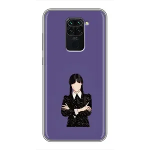 Чохли Венсдей на Xiaomi Redmi Note 9 Уенсдей (AlphaPrint) (Венздей у чорному)