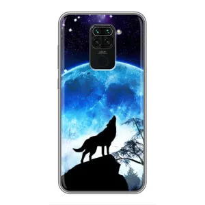Захисні чохли для Сяомі Редмі Нот 9 (AlphaPrint) (ХІТ продаж) ВОВК (Вовк на місяць)