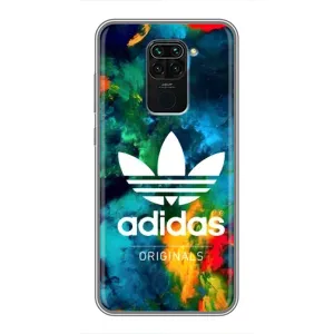 Чохли Адидас для Xiaomi Redmi Note 9 (AlphaPrint) (Яскравий Адідас)